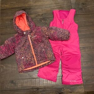 Columbia toddler snow ski jacket bibs pants set 2T